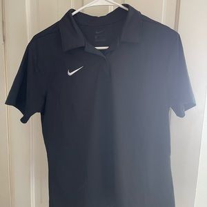 Nike Black Polo Top with White Swoosh